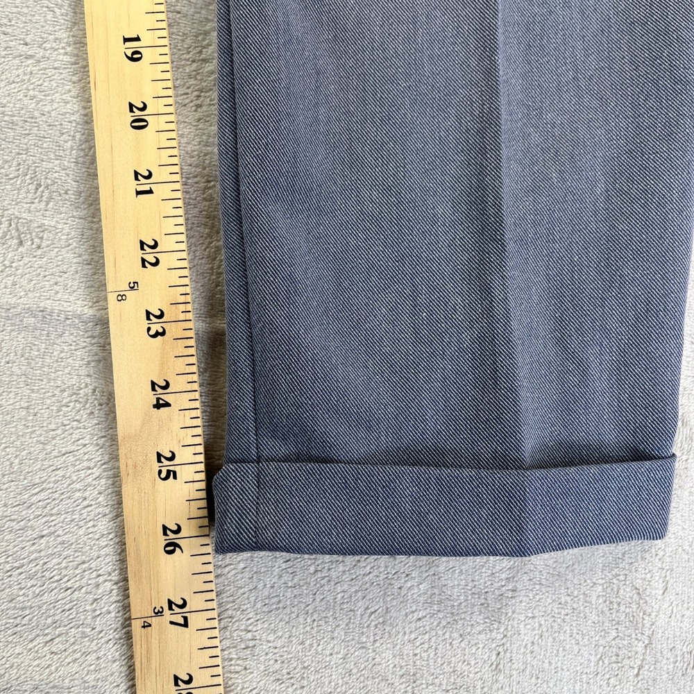 Calvin Klein Dress Pants 10 Blue Twill Cuffed Trousers Minimalist Corporate - Picture 12 of 14